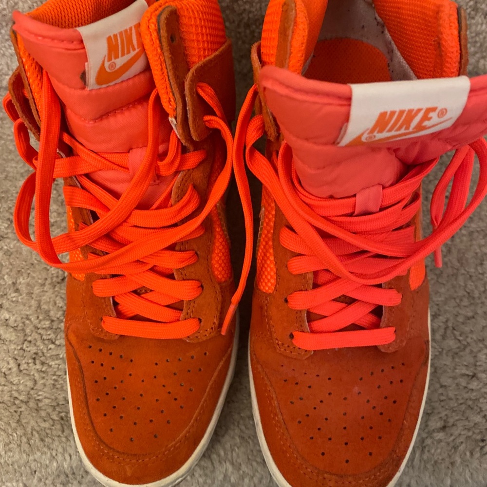Nike Women's Dunk Sky Hi Mesh Shoes Wedge Mango